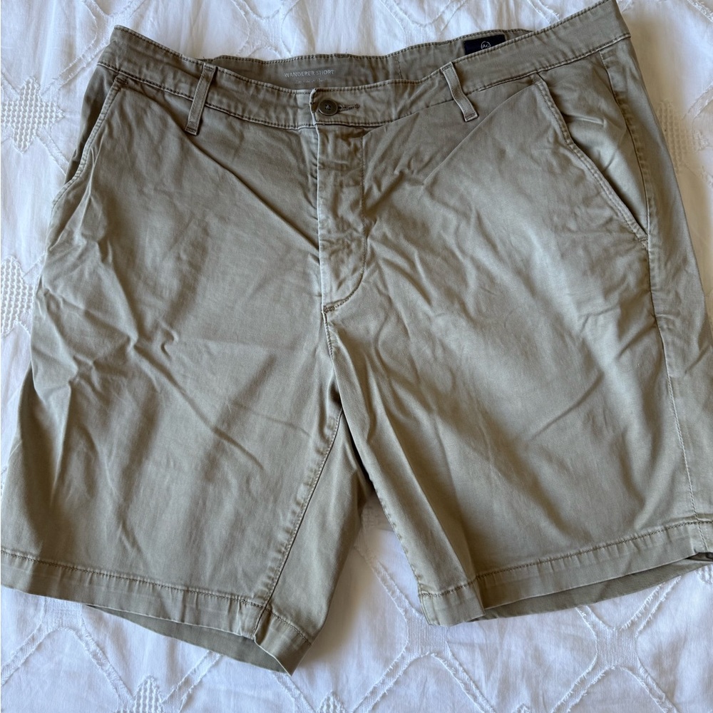 AG Adriano Goldschmied Men's Khaki Flat Front Shorts